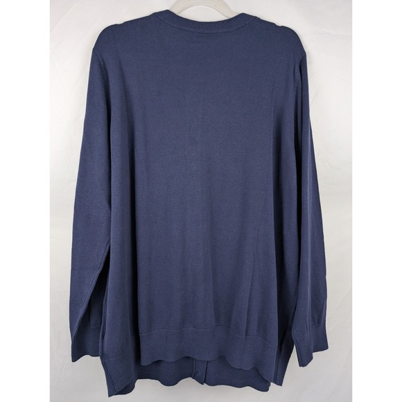 Woman Within Navy Blue Button Cardigan Sweater Plus Size 22 24 1X Cabincore NEW - Picture 3 of 11